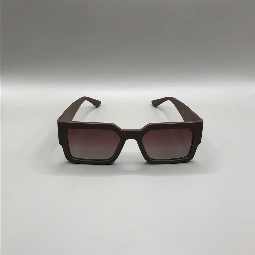Dime Optics Sunset Sunglasse Square Gradeint Lens Sharp Cat Eye Frame Brown
